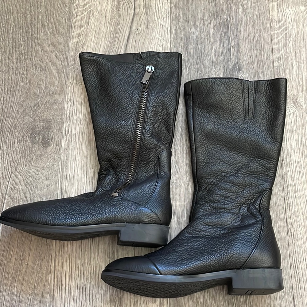 New TSUBO Loe Black Womens Leather Zip Up Round Toe Western Style Boots